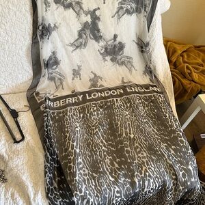 Burberry London Animal, Burberry Print Silk Scarf/Wrap. Very Sheer. Bag